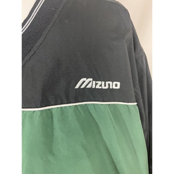 Mizuno Men's Athletic Pullover  Large V Neck Green  With Toggle Waist Lined - Picture 4 of 16